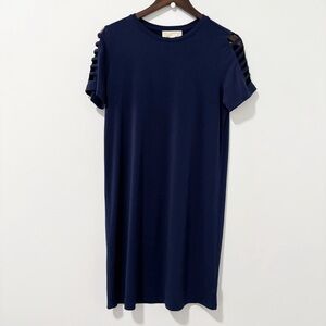 MICHAEL‎ Michael Kors Dress Short-Sleeve Ladder-Detail Womens Size Small Navy